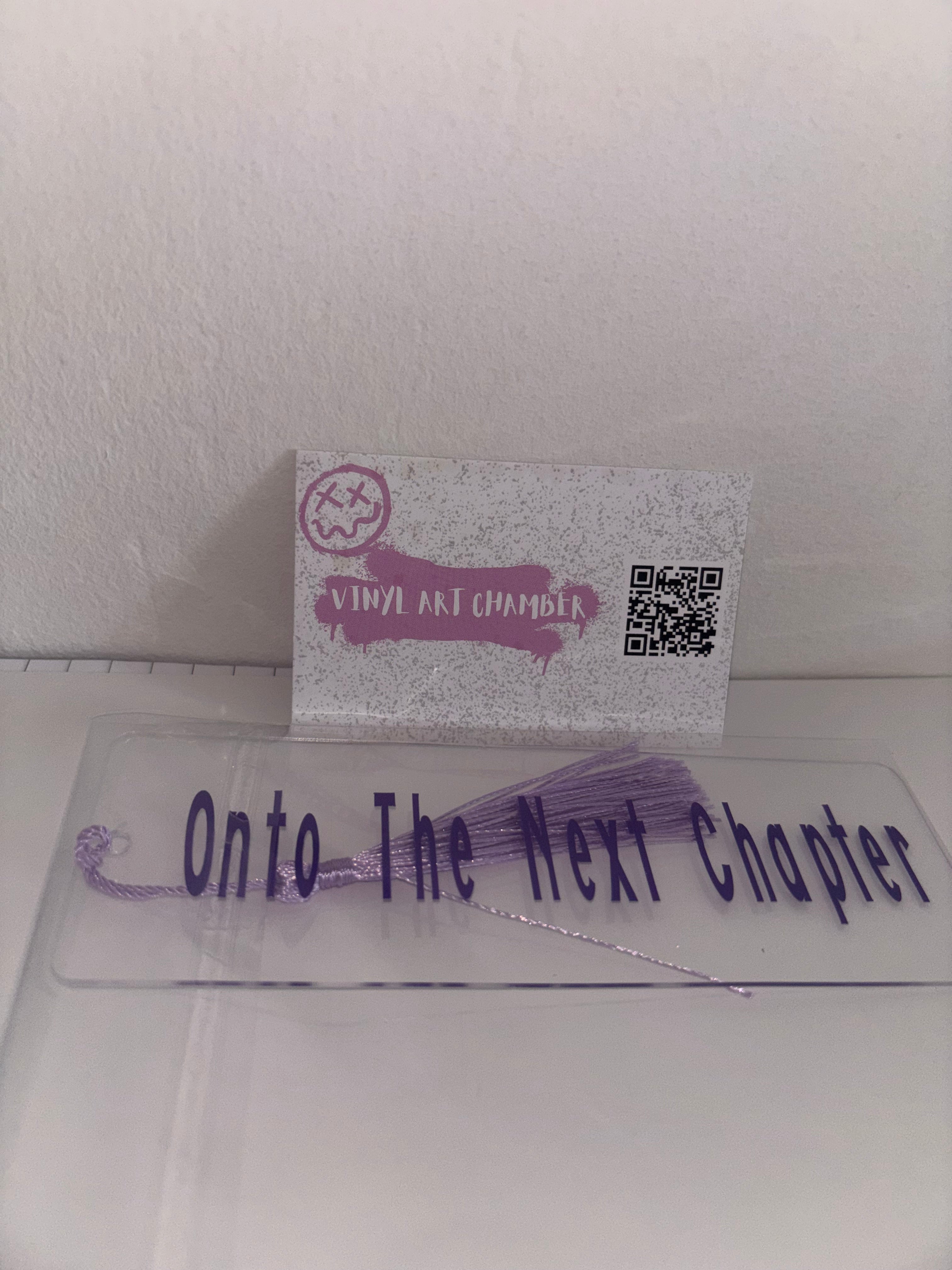 Acrylic Onto The Next Chapter Bookmark - Purple