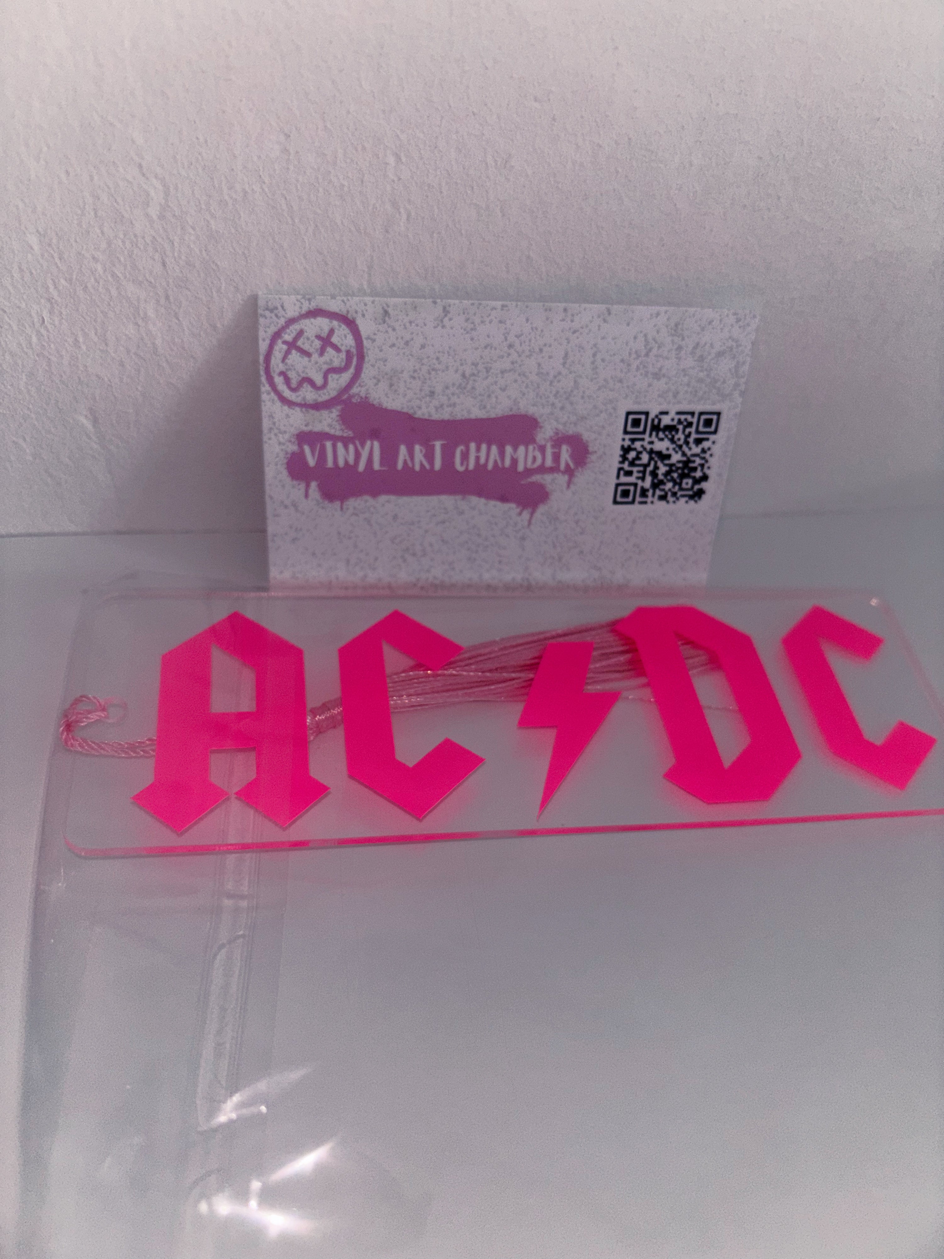 Acrylic AC/DC Bookmark - Pink