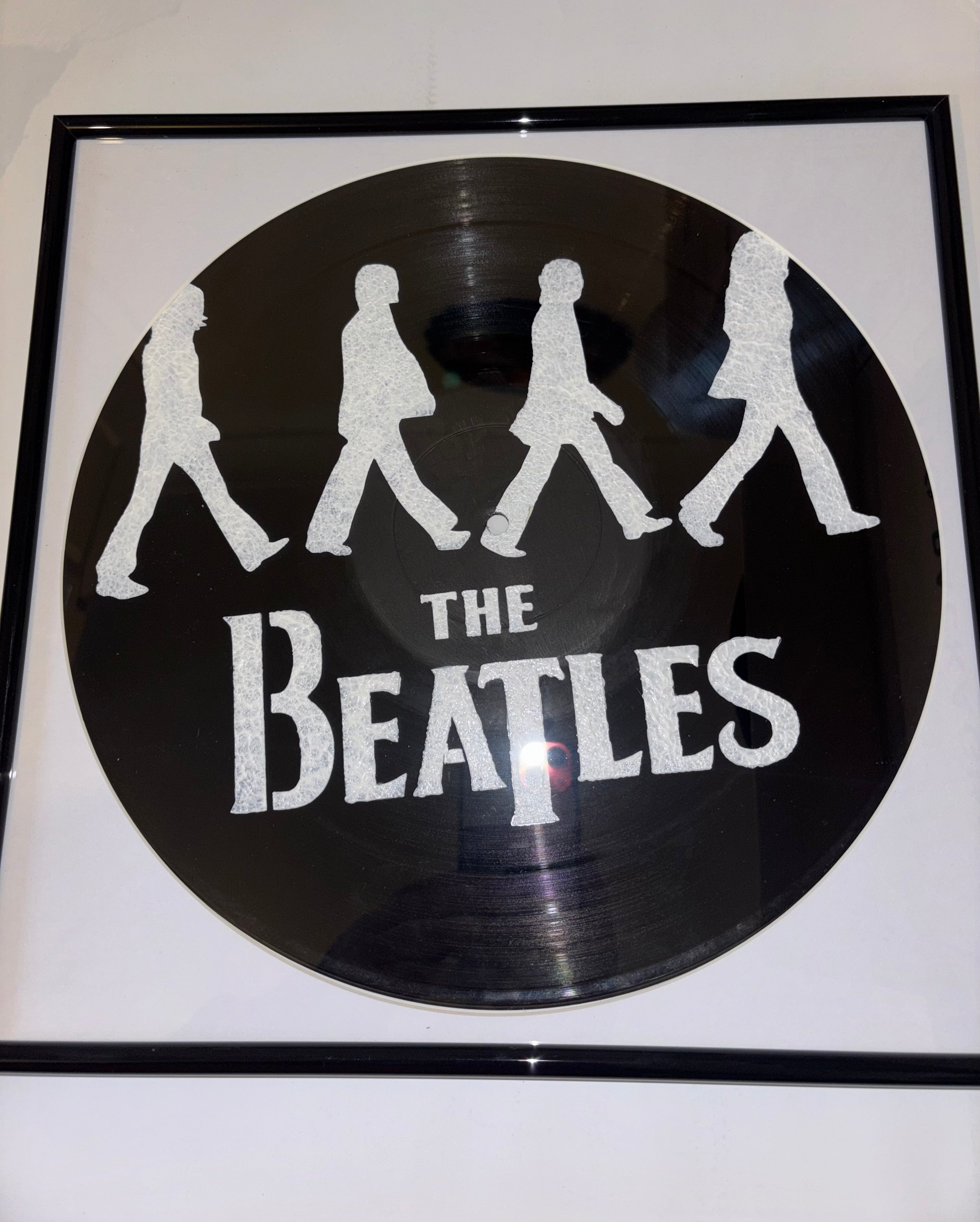 4) The Beatles Framed Vinyl Art