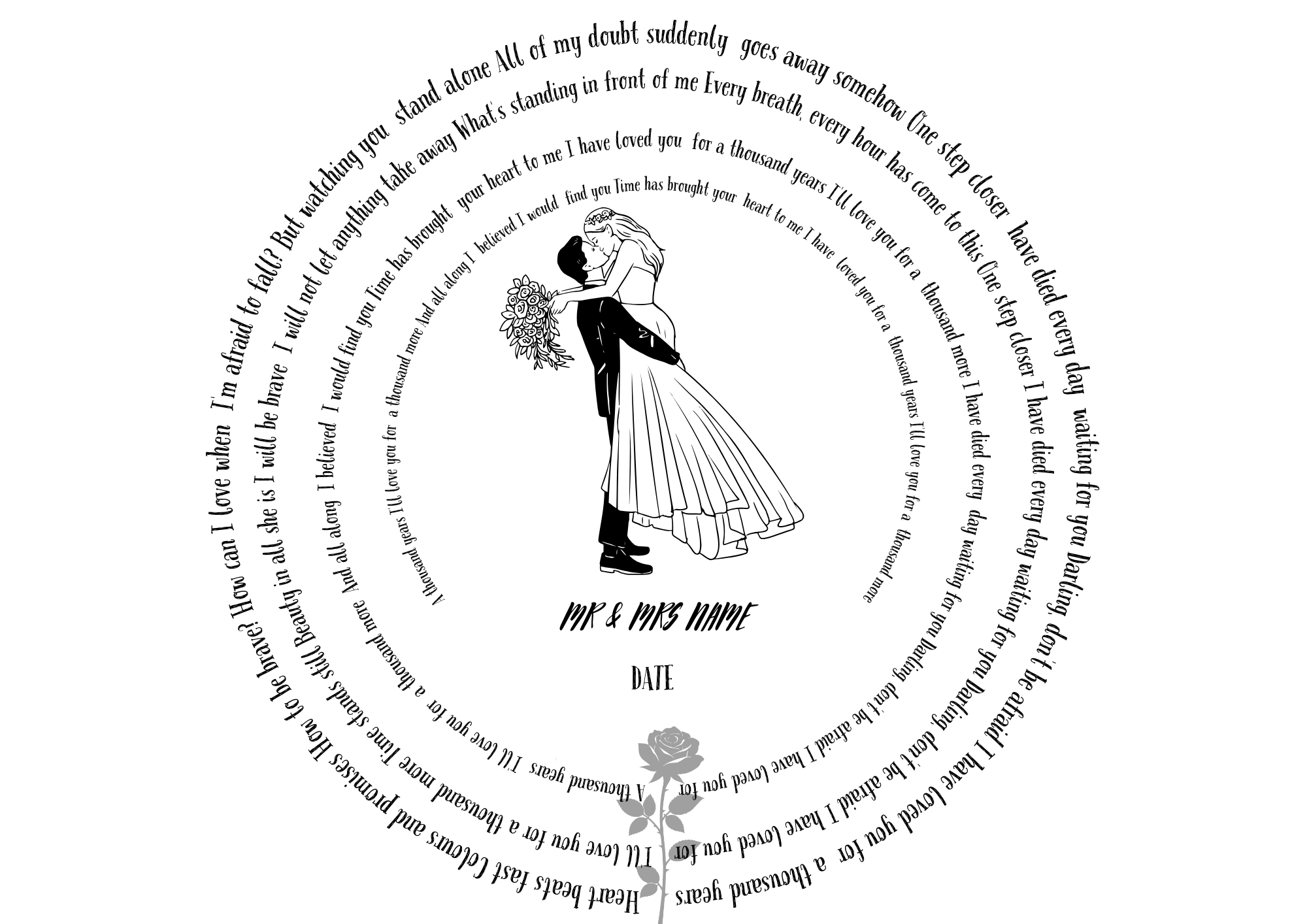 Mr & Mrs First Dance Song Framed