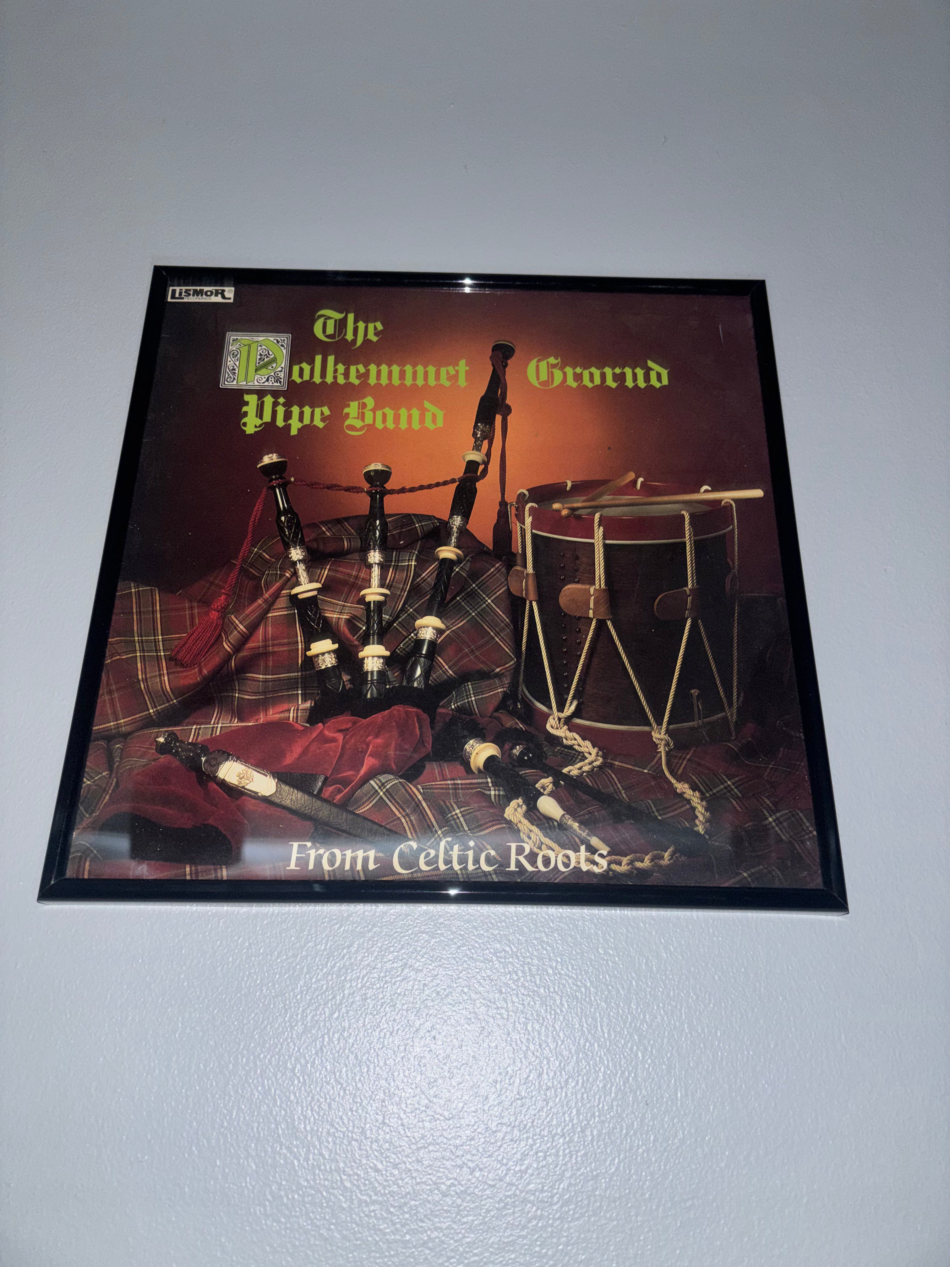 ‘The Polkemmet Grorud Pipe Band’ Original Record Sleeve Framed