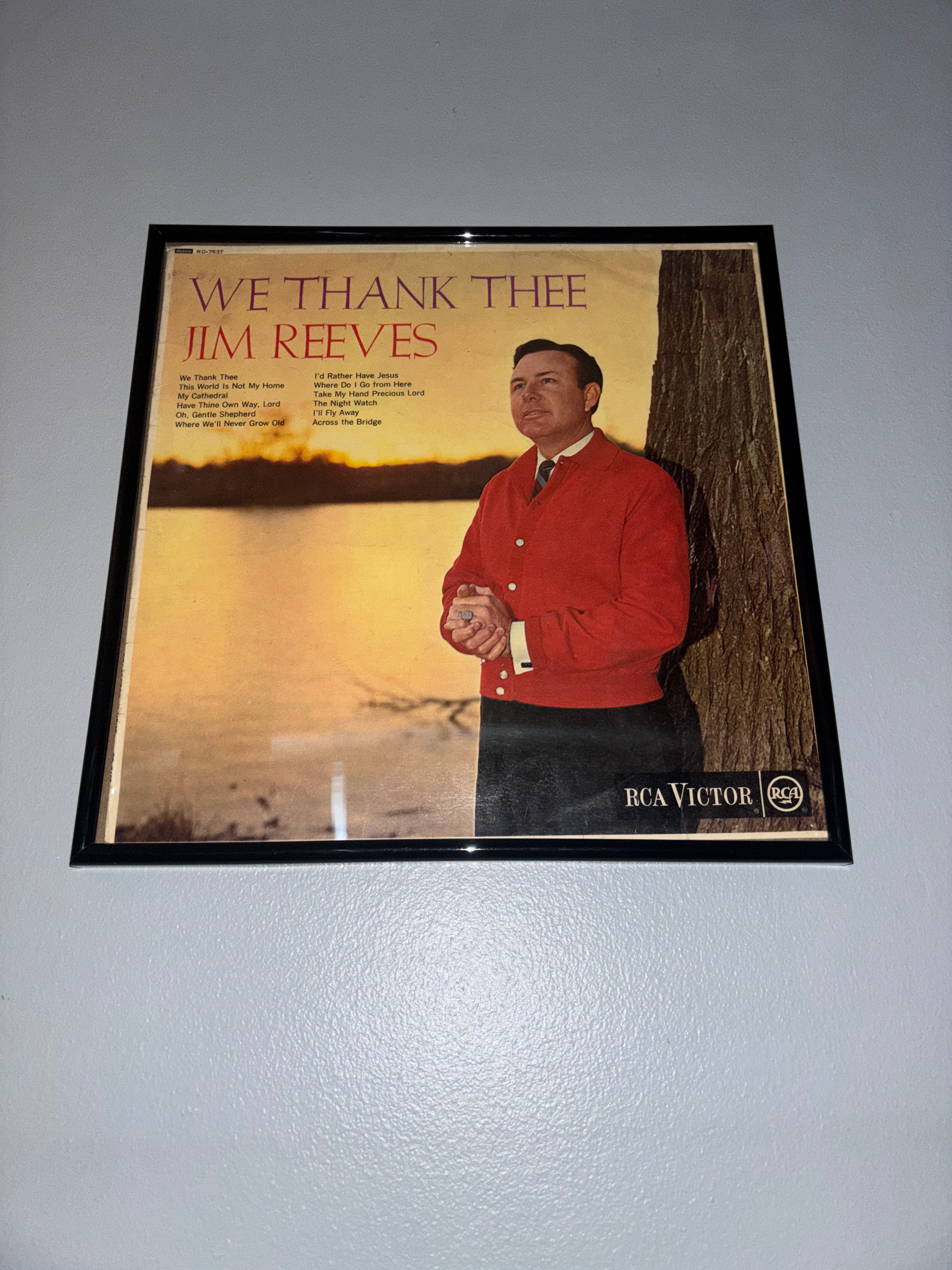 ‘Jim Reeves - We Thank Thee’ Original Record Sleeve Framed