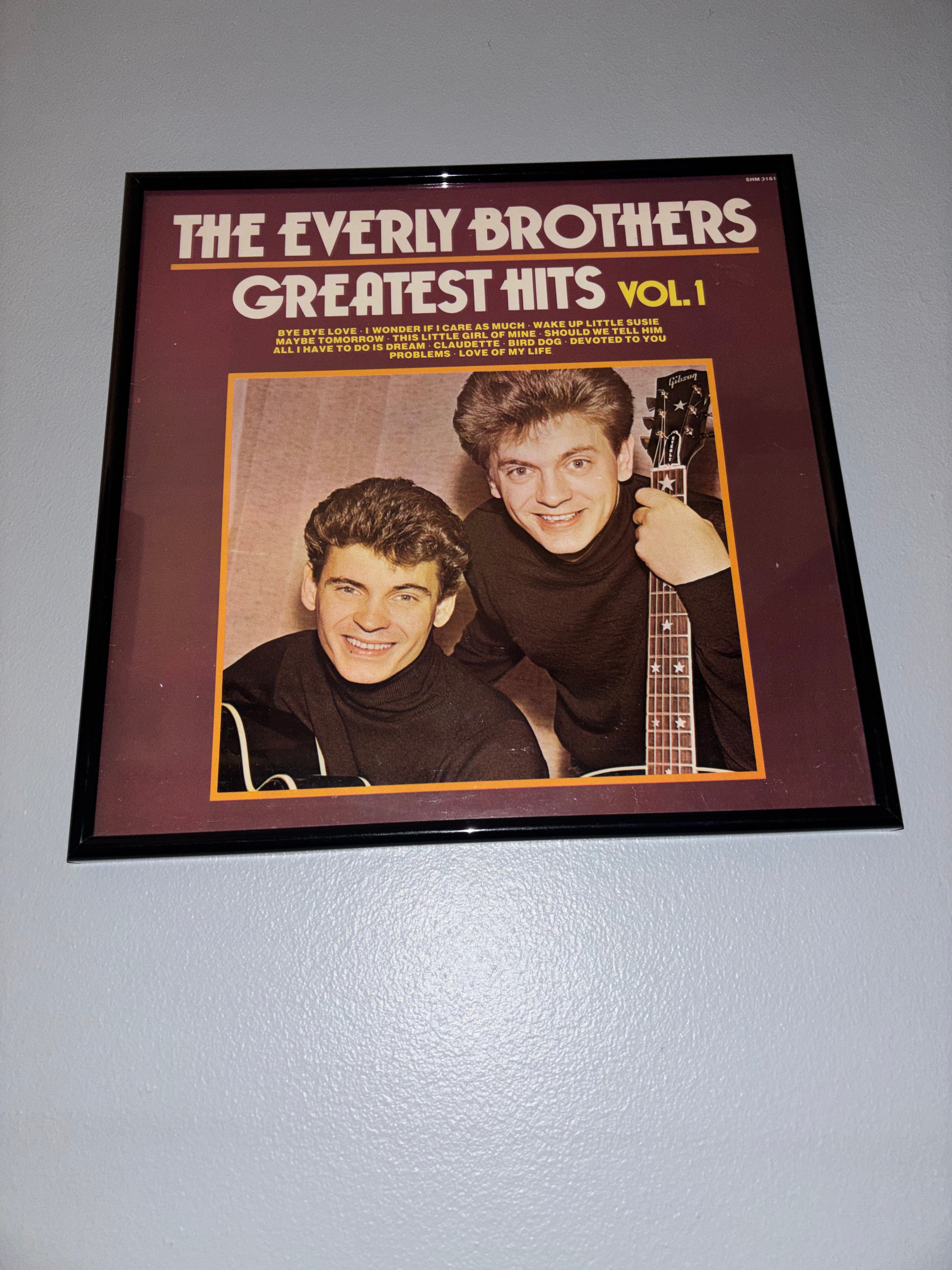 ‘The Everly Brothers Greatest Hits’ Original Record Sleeve Framed