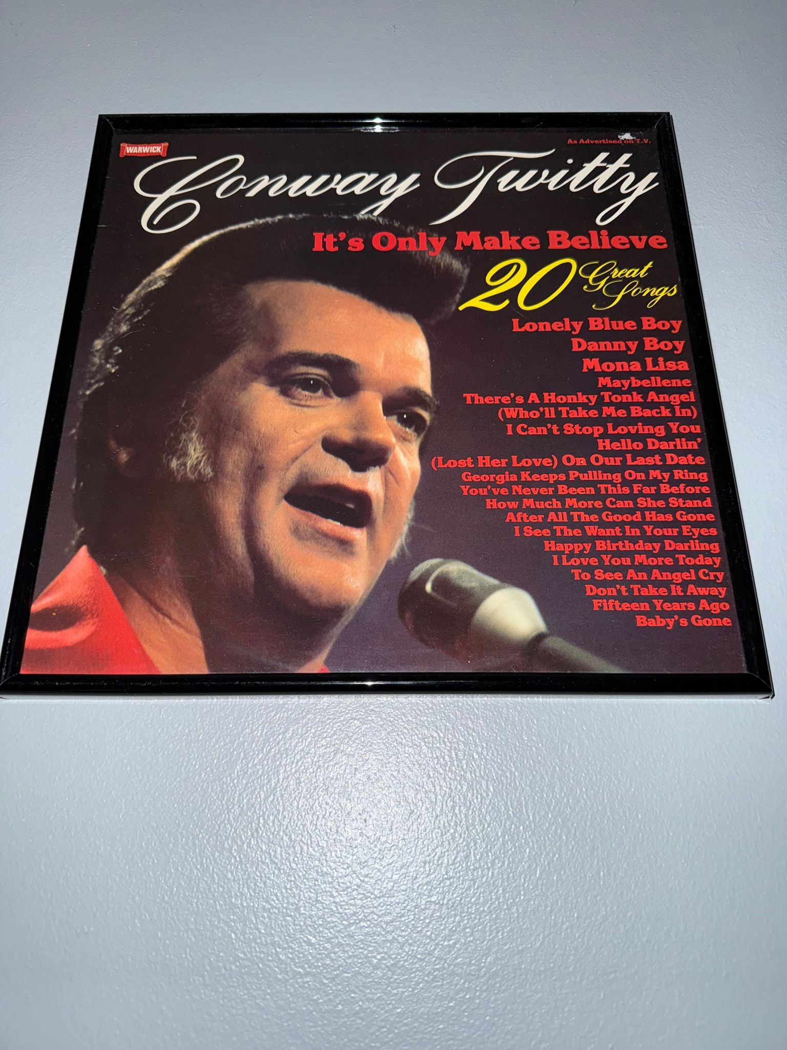 ‘Conway Twitty’ Original Record Sleeve Framed