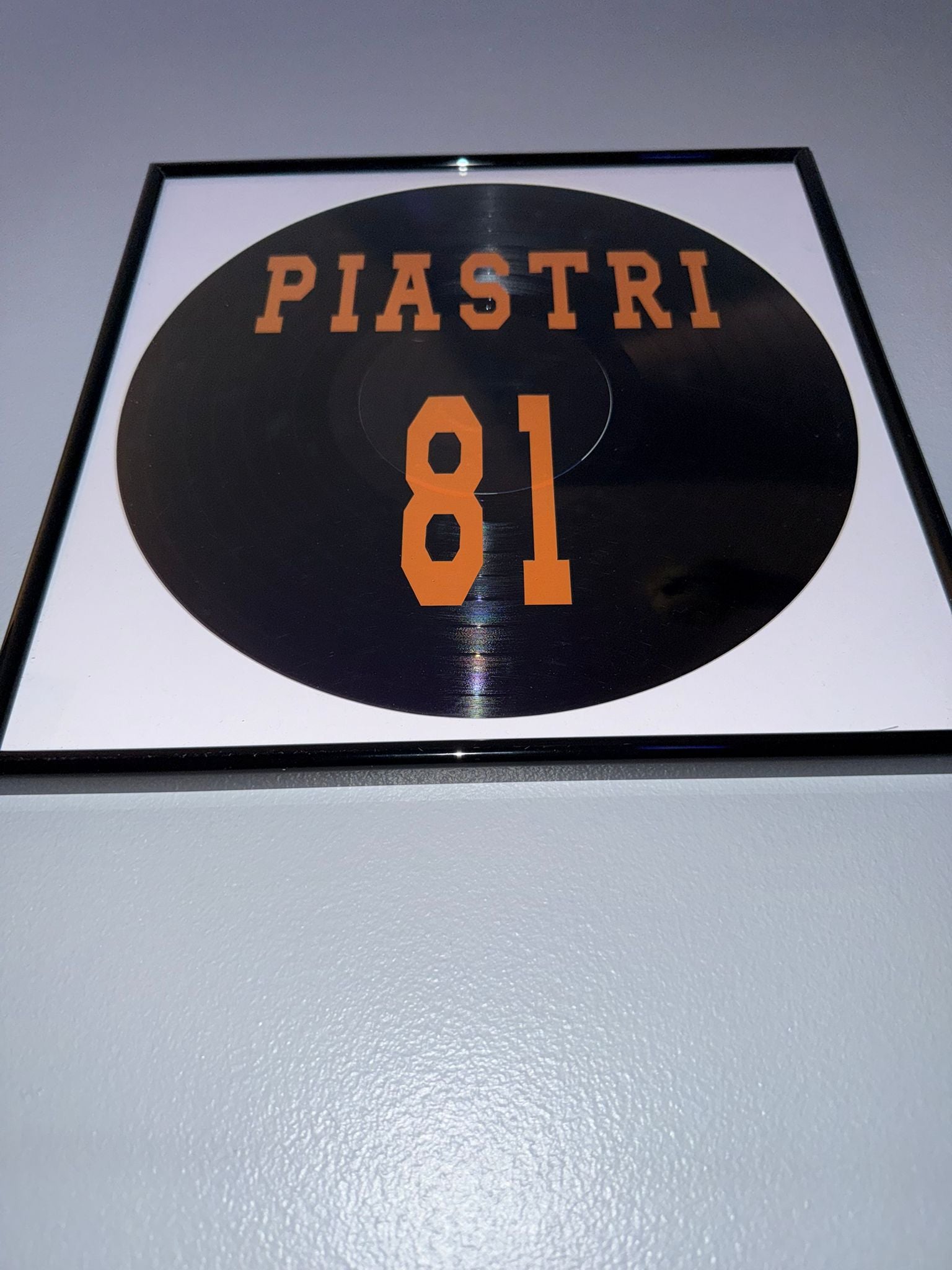 82) Oscar Piastri Framed Vinyl Art 12”