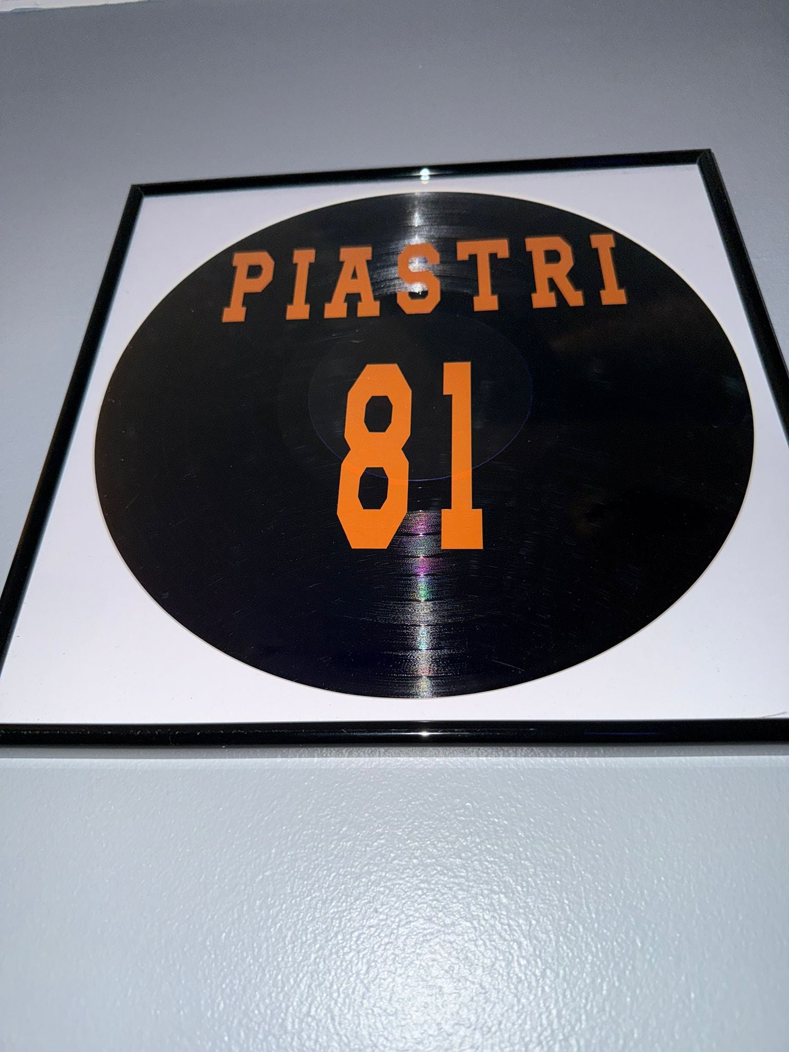 83) Oscar Piastri Framed Vinyl Art 12”