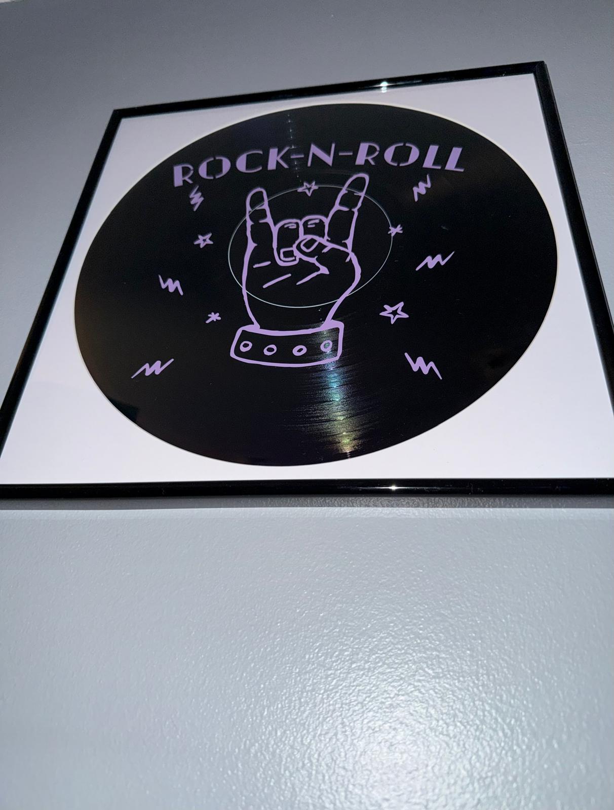 124) Rock N Rock Framed Vinyl Art 12”