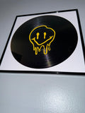 127) Smiley Face Framed Vinyl Art 12”