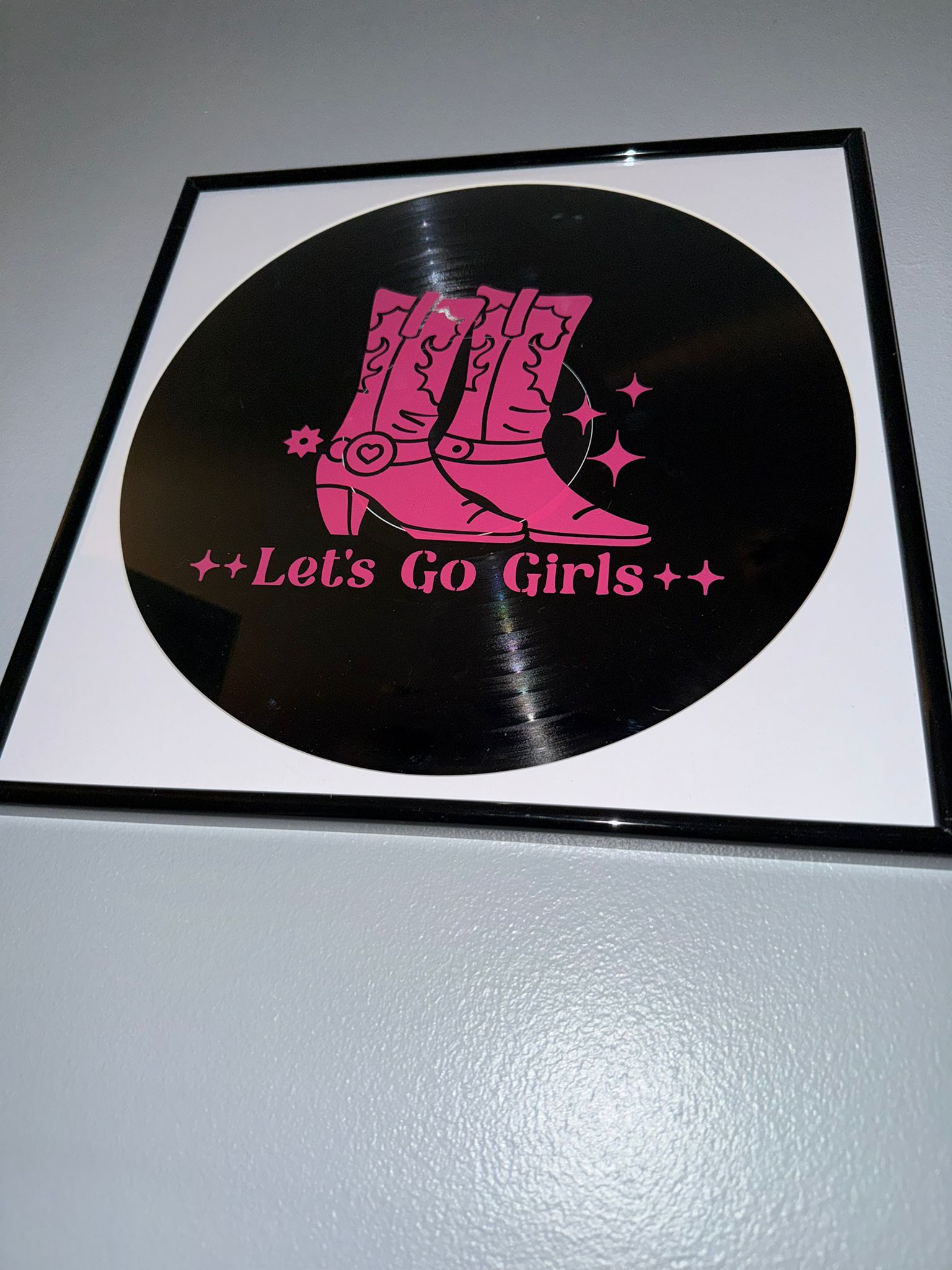 131) Let’s Go Girls Framed Vinyl Art 12”