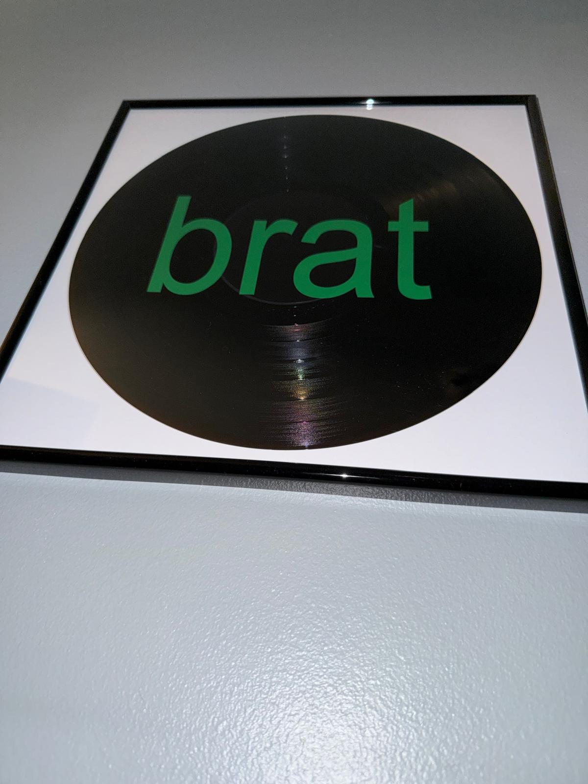 136) Brat Framed Vinyl Art 12”