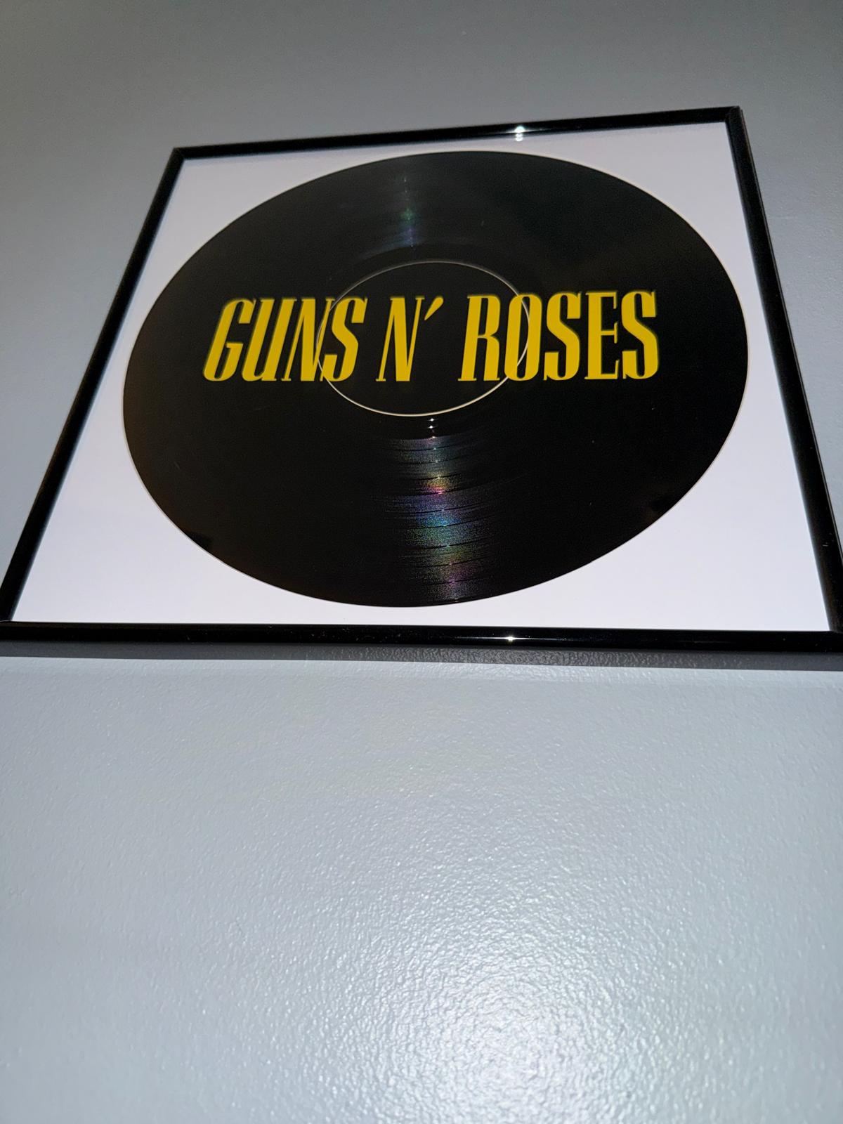 160) Guns N Roses Framed Vinyl Art 12”