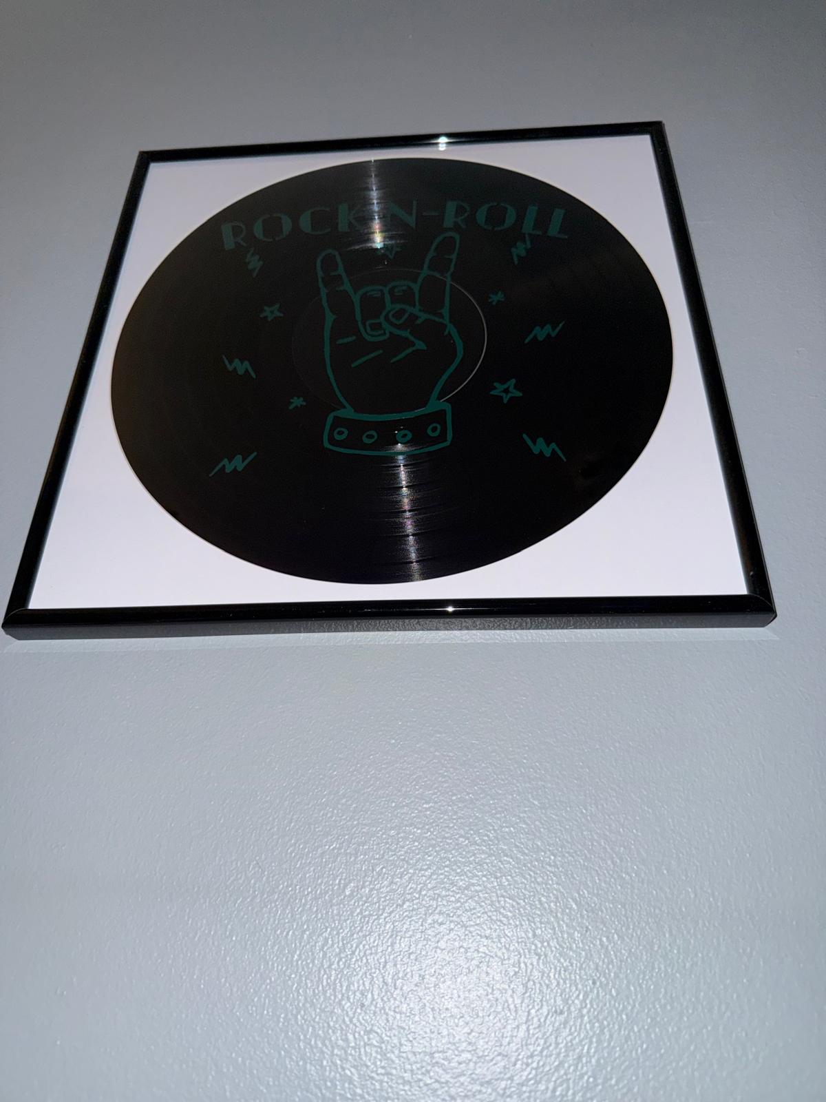 165) Rock N Roll Framed Vinyl Art 12”