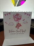 Welcome Sweet Girl Greetings Card