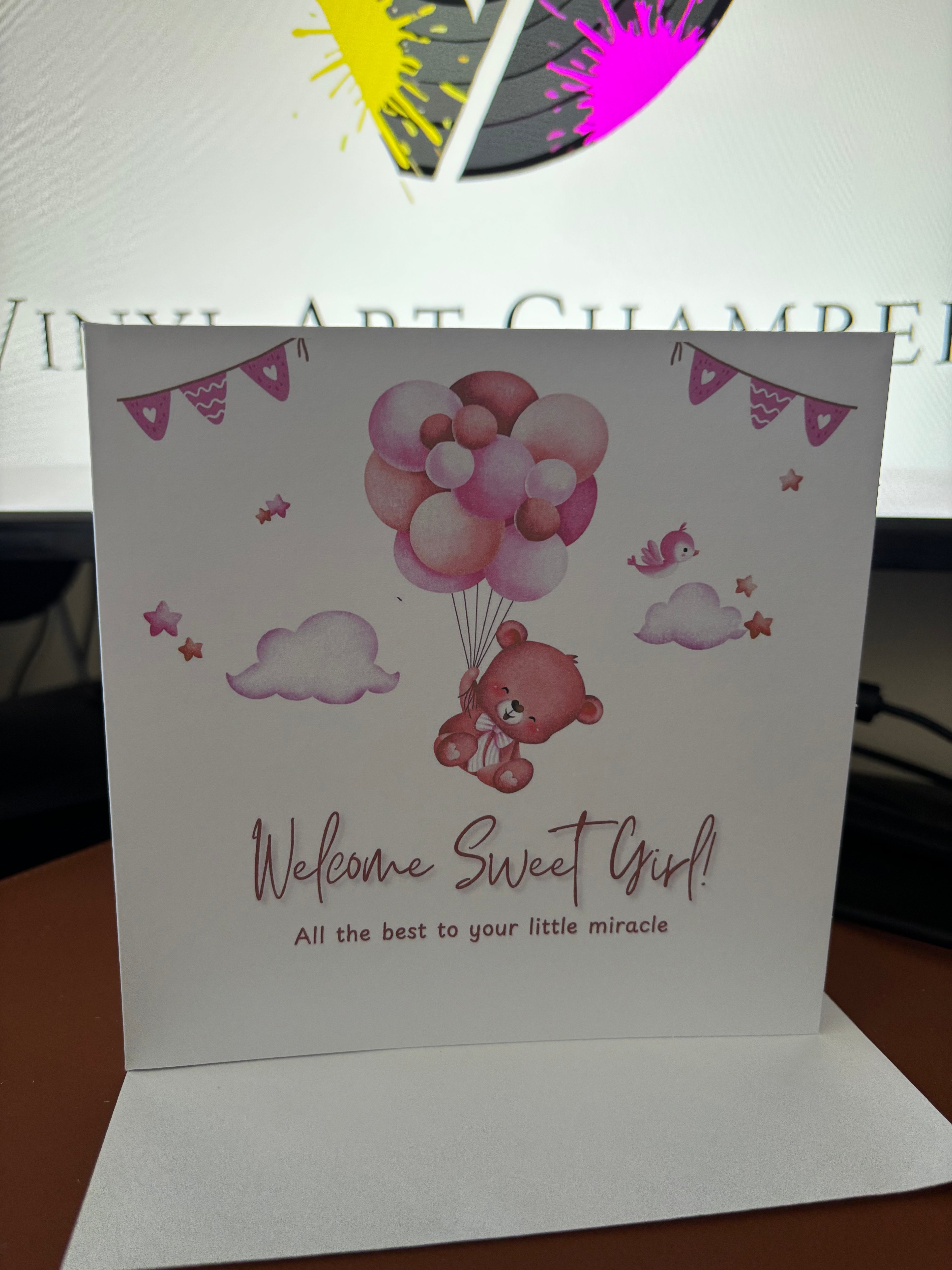 Welcome Sweet Girl Greetings Card