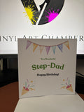 Happy Birthday Step-Dad Greetings Card