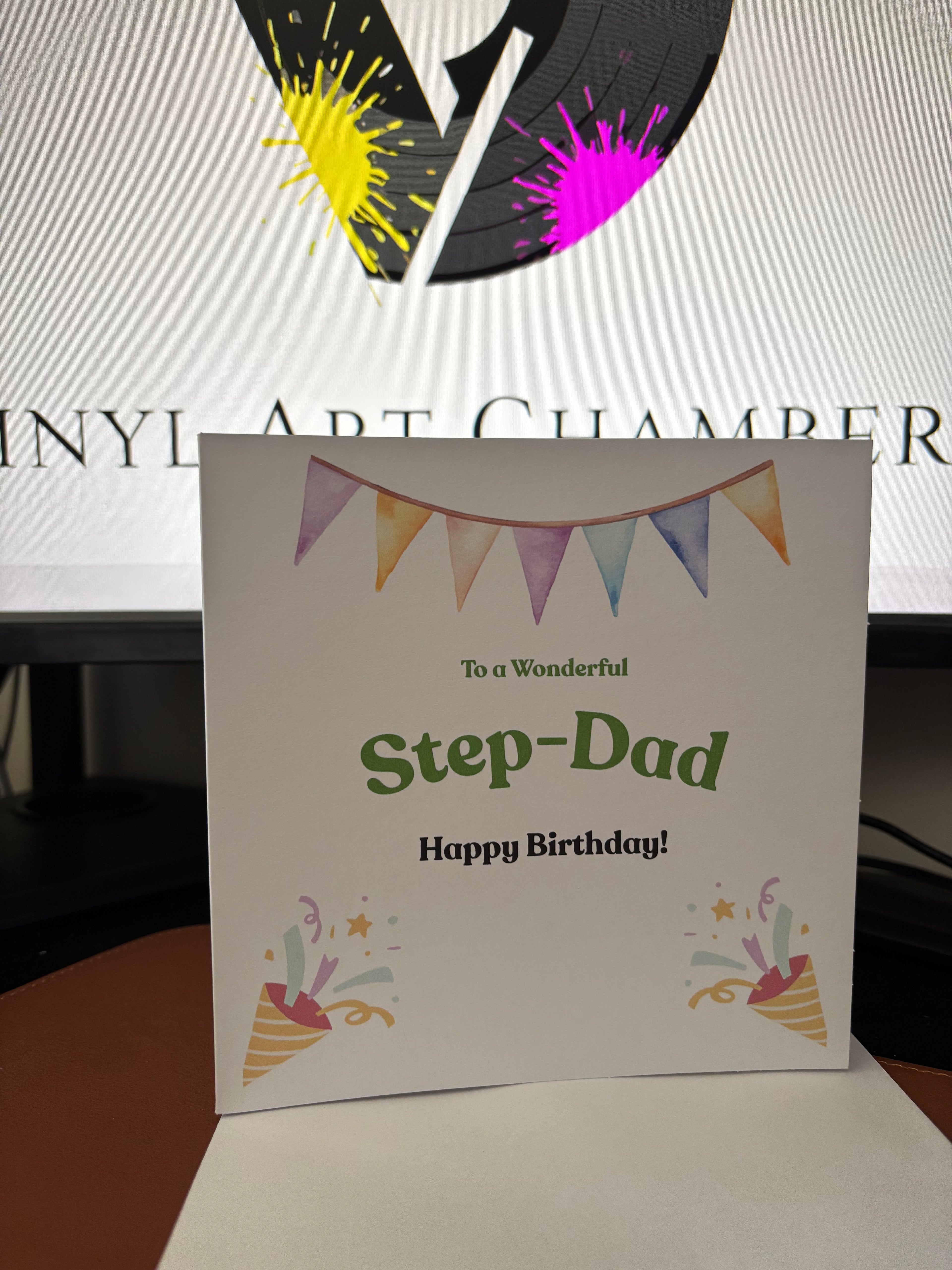 Happy Birthday Step-Dad Greetings Card