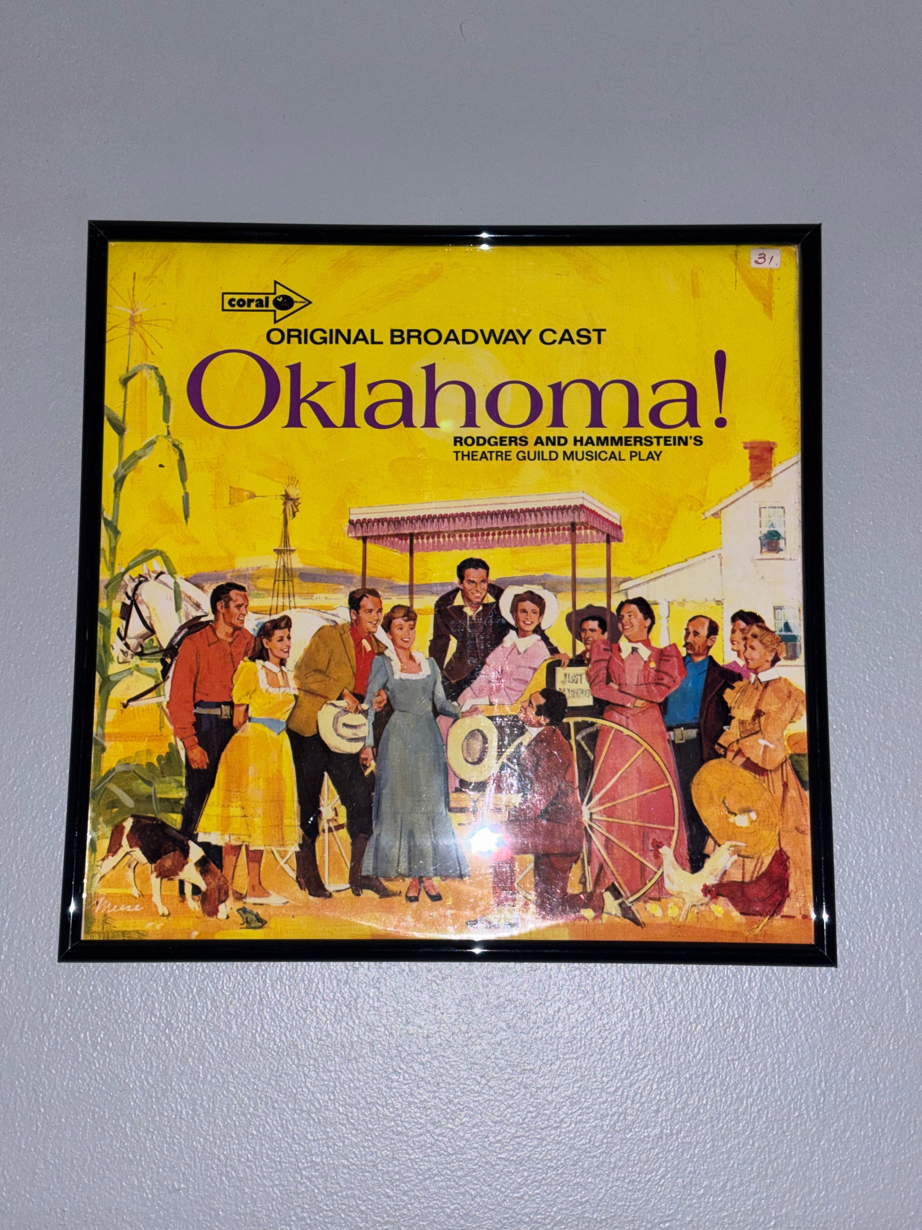 'Original Broadway Cast Oklahoma' Original Record Sleeve Framed