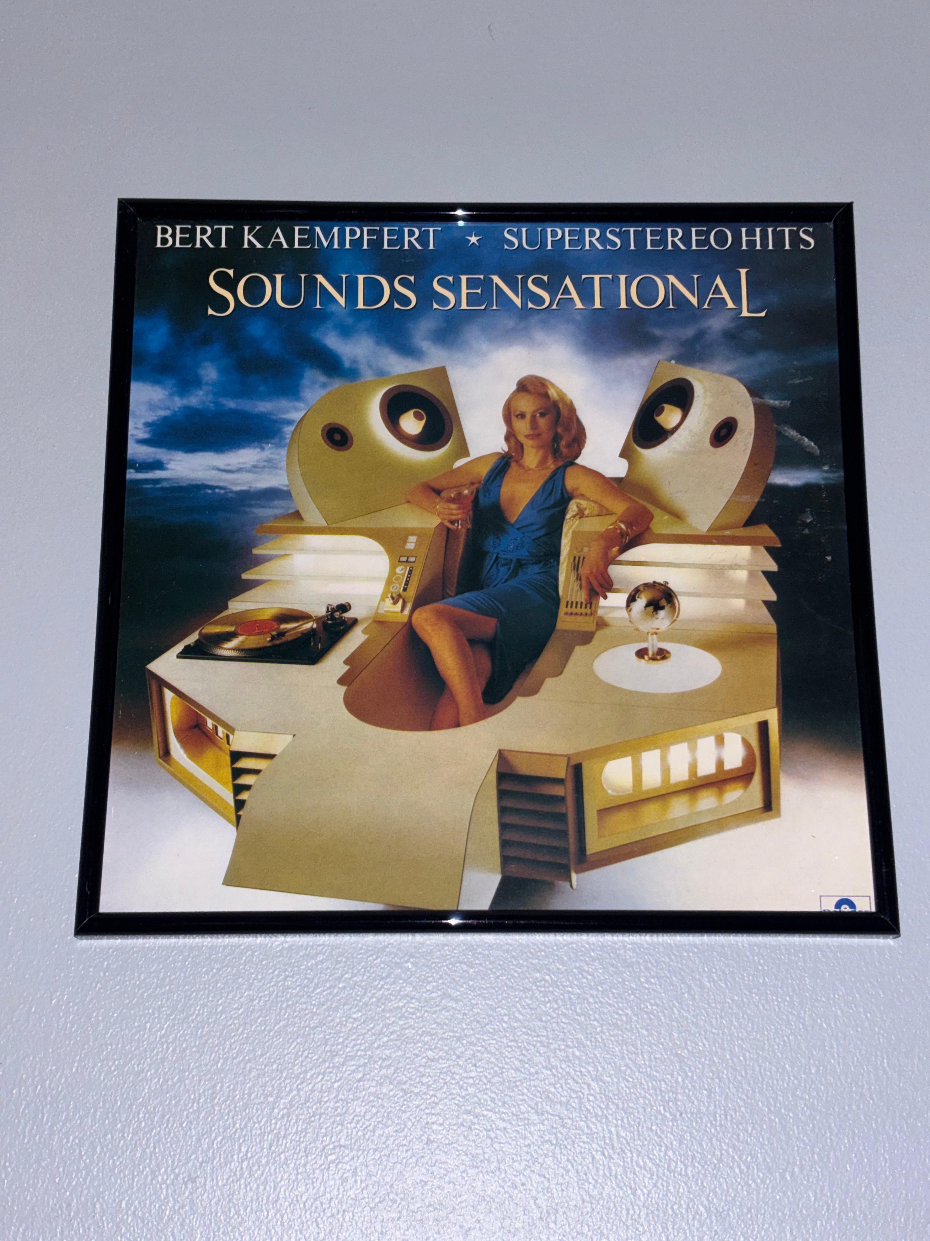 'Bert Kaempfert - Superstereo Hits' Original Record Sleeve Framed