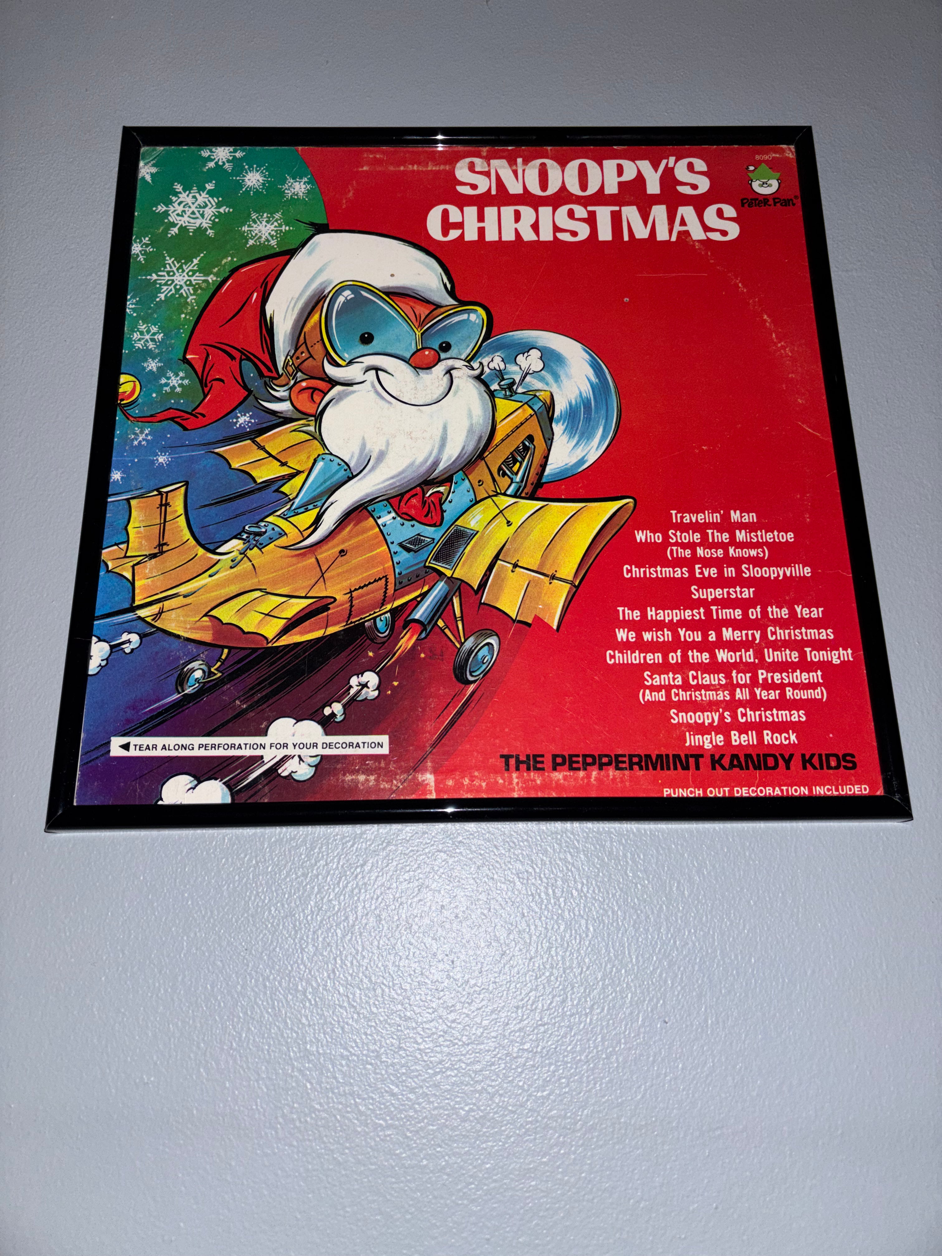 "Snoopys Christmas' Original Record Sleeve Framed