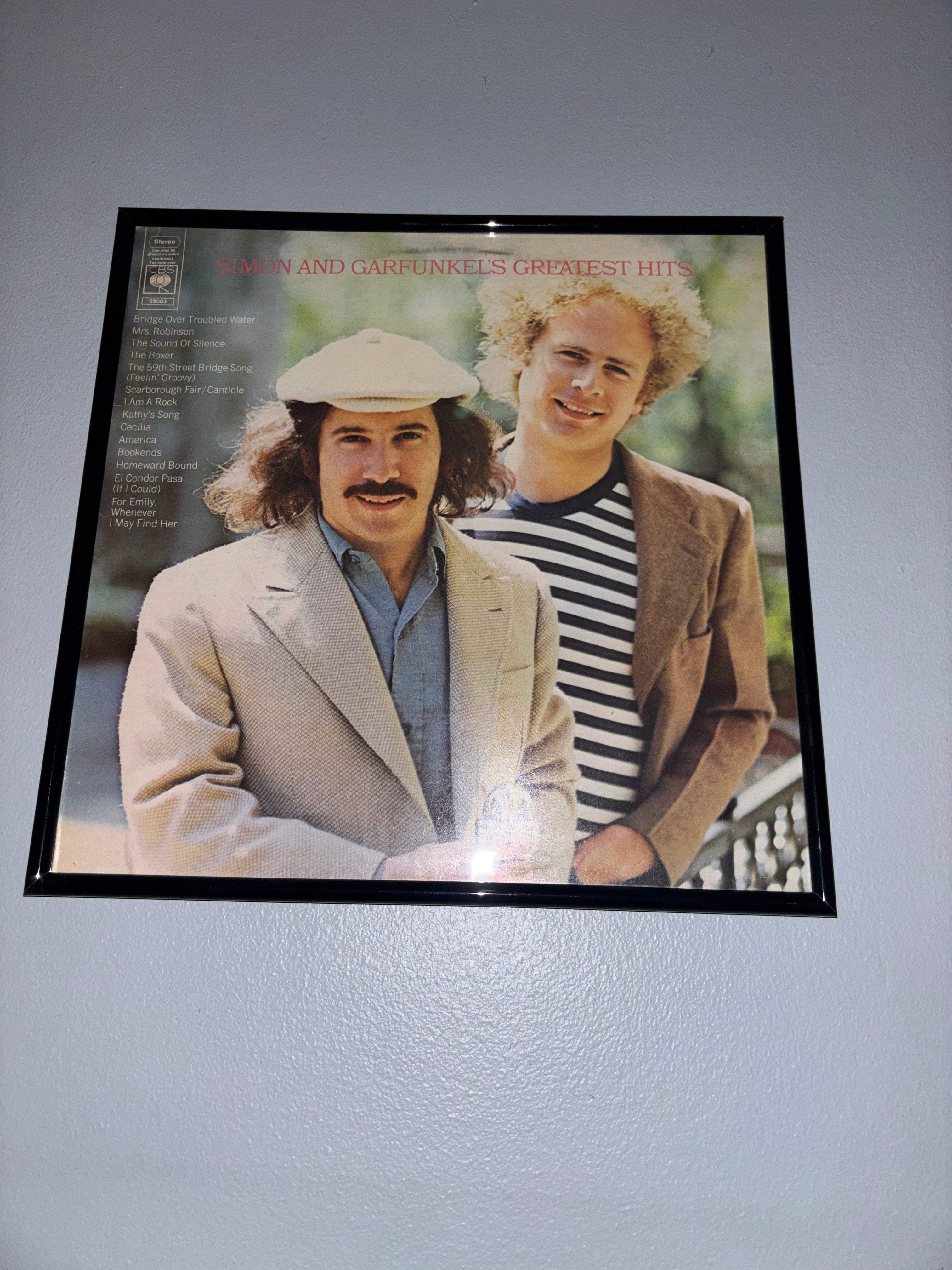 'Simon And Garfunkels Greatest Hits' Original Record Sleeve Framed